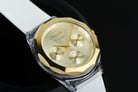 Alexandre Christie Multifunction AC 2808 BF RGPIV Ladies Gold Dial White Rubber Strap-5