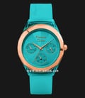 Alexandre Christie Multifunction AC 2808 BF RRGGN Ladies Green Dial Green Solid Rubber Strap-0
