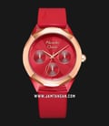 Alexandre Christie Multifunction AC 2808 BF RRGRERE Ladies Red Dial Red Rubber Strap-0