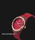 Alexandre Christie Multifunction AC 2808 BF RRGRERE Ladies Red Dial Red Rubber Strap-1