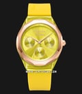 Alexandre Christie Multifunction AC 2808 BF RRGYL Ladies Yellow Dial Yellow Solid Rubber Strap-0