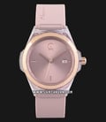 Alexandre Christie AC 2809 LD RRGPU Pink Sunray Dial Pink Rubber Strap-0