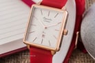Alexandre Christie AC 2810 LH LRGSLRE Passion Ladies White Dial Red Rubber Strap-5