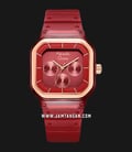 Alexandre Christie Multifunction AC 2811 BF RRGRERE Ladies Red Dial Red Rubber Strap-0