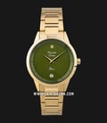 Alexandre Christie AC 2820 LD BGPGN Ladies Green Dial Gold Stainless Steel Strap-0