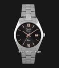 Alexandre Christie Passion AC 2840 LD BSSBA Black Dial Stainless Steel Strap-0