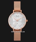 Alexandre Christie AC 2850 LH BRGLB Ladies 3D Butterfly Silver Dial Rose Gold Mesh Strap-0