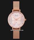 Alexandre Christie AC 2850 LH BRGLN Ladies 3D Butterfly Rose Gold Dial Rose Gold Mesh Strap-0