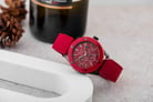 Alexandre Christie Multifunction AC 2989 BF REPRE Ladies Red Dial Red Rubber Strap-3