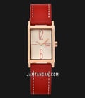 Alexandre Christie AC 2A05 LH LRGLNRE Ladies Light Rose Gold Dial Red Leather Strap-0
