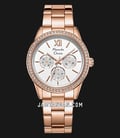 Alexandre Christie AC 2A46 BF BRGSL Ladies Silver Dial Rose Gold Stainless Steel Strap-0
