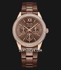Alexandre Christie AC 2A46 BF BROBO Ladies Brown Dial Brown Stainless Steel Strap-0