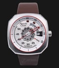 Alexandre Christie AC 3032 MA LSSSL Man Sport White Dial Brown Leather Strap-0