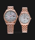 Alexandre Christie AC 5002 BRG Couple White Mother of Pearl Dial Rose Gold Stainless Steel Strap-0