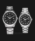 Alexandre Christie AC 5003 BSSBA Couple Black Dial Stainless Steel Strap-0