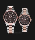 Alexandre Christie AC 5003 BTRBO Couple Brown Dial Dual Tone Stainless Steel Strap-0