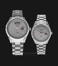 Alexandre Christie AC 5004 BSSGR Couple Grey Pattern Dial Stainless Steel Strap-0