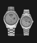 Alexandre Christie AC 5004 BSSSL Couple Grey Pattern Dial Stainless Steel Strap-0