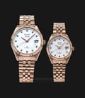Alexandre Christie AC 5006 BRGMS Couple White Dial Rose Gold Stainless Steel Strap-0