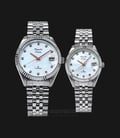 Alexandre Christie AC 5006 BSSMS Couple White Mother of Pearl Dial Stainless Steel Strap-0