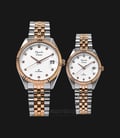 Alexandre Christie AC 5006 BTRSL Couple White Dial Dual Tone Stainless Steel Strap-0