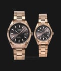 Alexandre Christie AC 5007 BRGBO Couple Brown Sunray Dial Rose Gold Stainless Steel Strap-0
