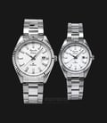 Alexandre Christie AC 5007 BSSSL Couple White Dial Stainless Steel Strap-0