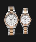 Alexandre Christie AC 5007 BTRSL Couple White Dial Dual Tone Stainless Steel Strap-0