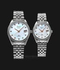 Alexandre Christie AC 5008 BSSMS Couple White Mother of Pearl Dial Stainless Steel Strap-0