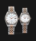 Alexandre Christie AC 5008 BTRMS Couple White Mother of Pearl Dial Dual Tone Stainless Steel Strap-0