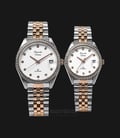 Alexandre Christie AC 5008 BTRSL Couple White Dial Dual Tone Stainless Steel Strap-0