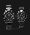 Alexandre Christie AC 5011 BIPBA Couple Black Dial Black Stainless Steel Strap-0