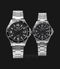 Alexandre Christie AC 5011 BSSBA Couple Black Dial Stainless Steel Strap-0
