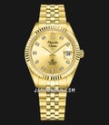 Alexandre Christie Classic Steel AC 5013 LD BGPIV Ladies Gold Dial Gold Stainless Steel Strap-0
