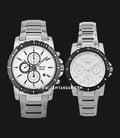 Alexandre Christie AC 6141 BTBSL Couple White Dial Stainless Steel Strap-0