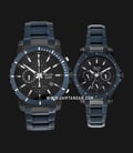 Alexandre Christie AC 6141 BUBBA Couple Black Dial Blue Stainless Steel Strap-0