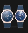 Alexandre Christie Tranquility AC 6245 BURBU Couple Blue Dial Blue Stainless Steel Strap-0