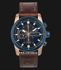 Alexandre Christie AC 6270 MC LURBUBO Chronograph Man Blue Dial Brown Leather Strap-0