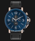 Alexandre Christie Chronograph AC 6281 MC LURBU Men Blue Dial Black Leather Strap-0