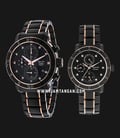 Alexandre Christie AC 6292 BBRBA Couple Black Dial Dual Tone Stainless Steel Strap-0