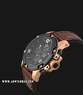 Alexandre Christie Chronograph AC 6295 MC LBRBABO Man Sport Black Dial Brown Leather Strap-1