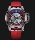 Alexandre Christie Automatic AC 6295 MT RTPBARE Skeleton Dial Red Rubber Strap-0
