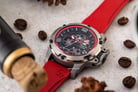 Alexandre Christie Automatic AC 6295 MT RTPBARE Skeleton Dial Red Rubber Strap-4