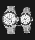 Alexandre Christie AC 6305 BTBSL Couple White Dial Stainless Steel Strap-0