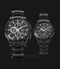 Alexandre Christie AC 6352 BIPBA Couple Black Dial Black Stainless Steel Strap-0