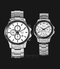 Alexandre Christie AC 6352 BTBSL Couple White Dial Stainless Steel Strap-0