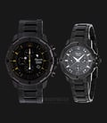 Alexandre Christie AC 6410 BEPBA Couple Black Dial Black Stainless Steel Strap-0