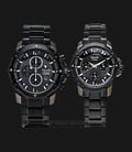Alexandre Christie AC 6410 BZBBA Couple Black Dial Black Stainless Steel Strap-0