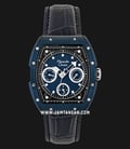 Alexandre Christie Multifunction AC 6411 BF LTUBU Ladies Blue Dial Black Leather Strap-0