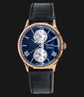 Alexandre Christie AC 6437 MF LRGBU Blue Dial Stainless Steel Case Leather Strap-0